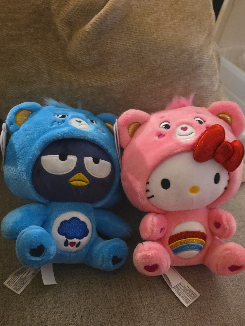 Hello Kitty x Care Bears Cheer Bear Badtz-Maru Grumpy Plush Set